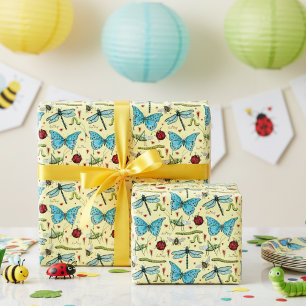 Cute Yellow Love Bug Insects for Bug Lovers  Wrapping Paper