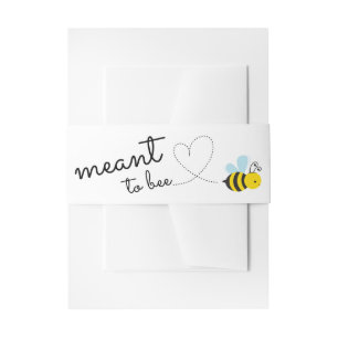 Cute Yellow Meant To Bee Belly Band Invitation Belly Band