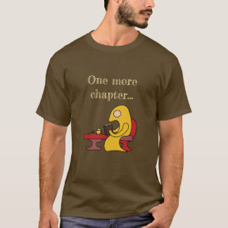 Cute yellow monster reading in a cafe  T-Shirt