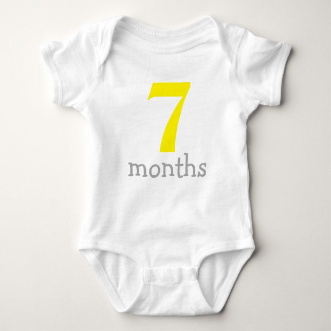 Cute Yellow Monthly Baby Bodysuit (Front)