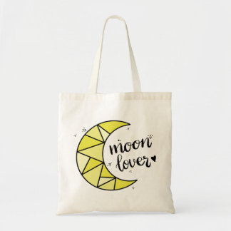 Cute Yellow Moon Lover Geometric Moon Tote Bag