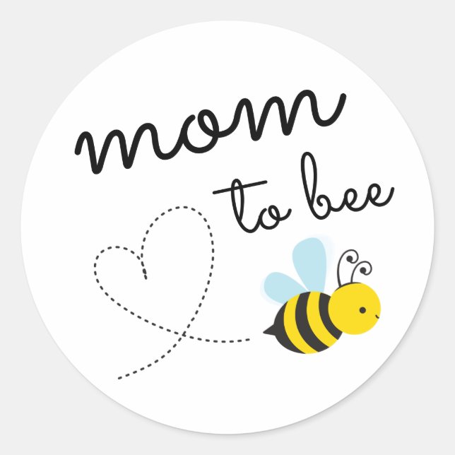 Cute Yellow Mum To Bee Classic Round Sticker (Front)
