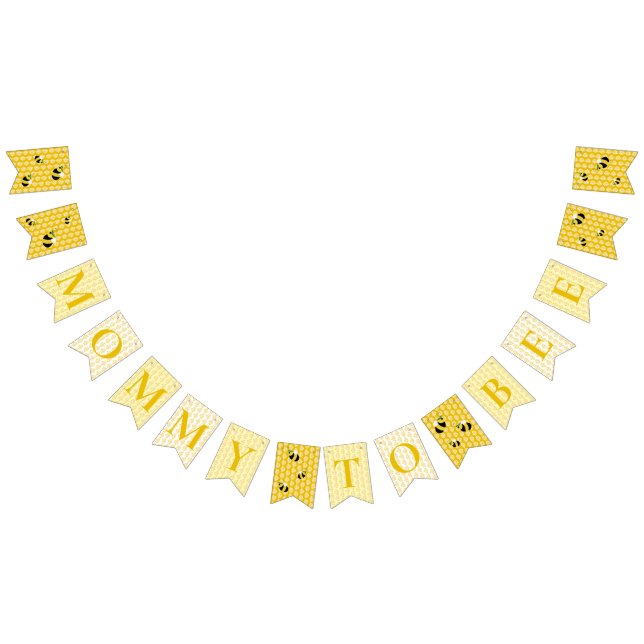 Cute Yellow Mummy to Bee Baby Shower Decor Bunting (All)