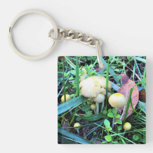 Cute Yellow Mushrooms, Oregon Key Ring