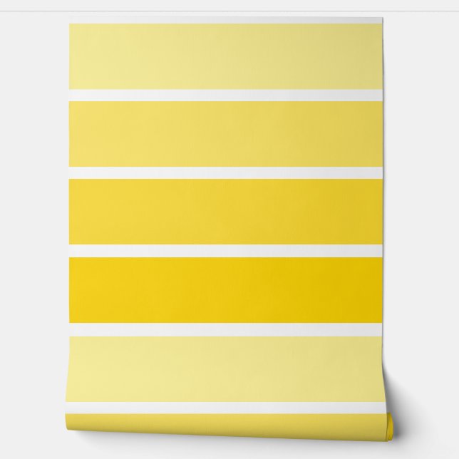 Cute Yellow Ombre Striped Pattern Wallpaper (Unrolling)