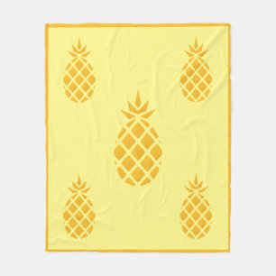 Cute Yellow & Orange Pineapple Fleece Blanket