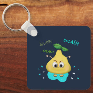 Cute yellow pear key ring