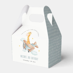 Cute Yellow Plane Giraffe Sky Star Kids Birthday Favour Box
