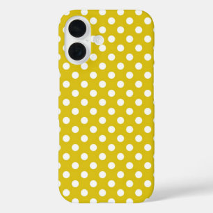 Cute Yellow Polka Dots Pattern iPhone 16 Case