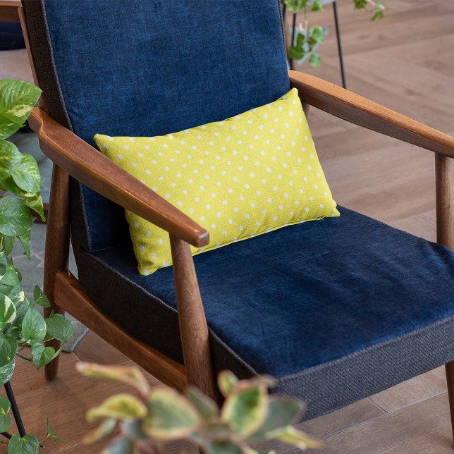 Cute Yellow Polka Dots Pattern Lumbar Cushion (Creator Uploaded)