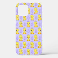 Cute Yellow Purple Chicken Easter Pattern