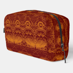 Cute yellow red traditional chinese man dopp kit