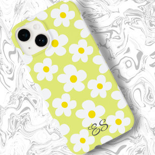 Cute yellow retro daisies on girly floral Case-Mate iPhone 14 case