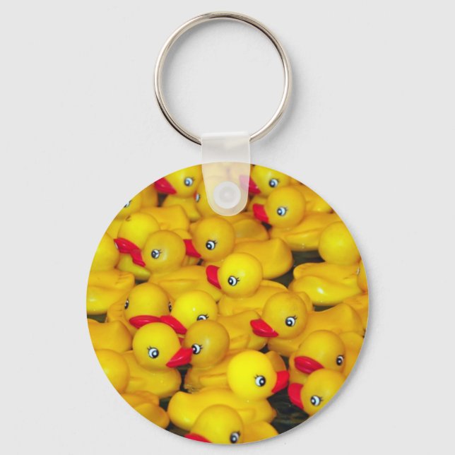 Cute yellow rubber duckies key ring (Front)