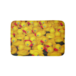 Cute yellow rubber duckies pattern bath mat