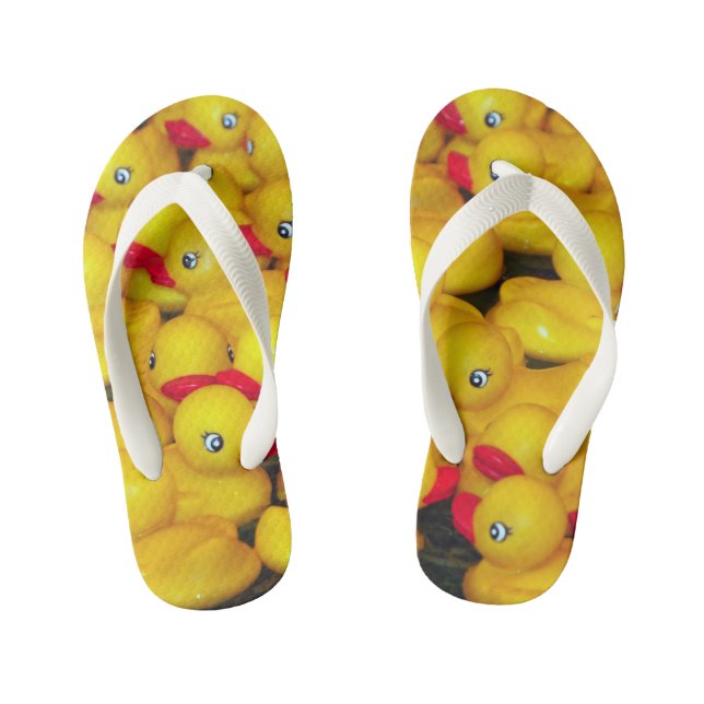 Cute yellow rubber duckies pattern kid's jandals (Footbed)