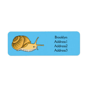 Cute yellow snail cartoon illustration