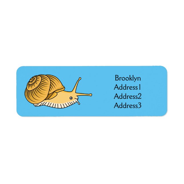 Cute yellow snail cartoon illustration (Front)