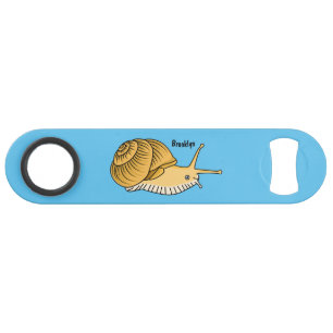 Cute yellow snail cartoon illustration