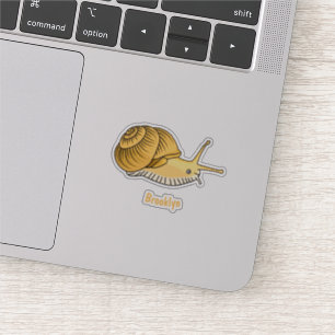 Cute yellow snail cartoon illustration
