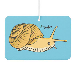 Cute yellow snail cartoon illustration car air freshener