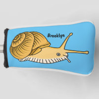 Cute yellow snail cartoon illustration