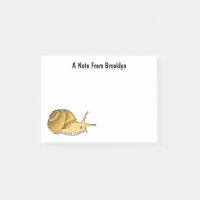 Cute yellow snail cartoon illustration