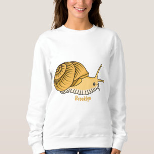 Cute yellow snail cartoon illustration sweatshirt