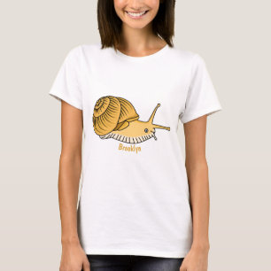 Cute yellow snail cartoon illustration T-Shirt