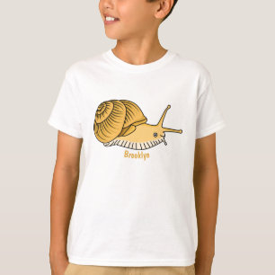 Cute yellow snail cartoon illustration T-Shirt