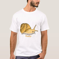 Cute yellow snail cartoon illustration