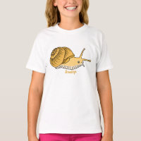 Cute yellow snail cartoon illustration 