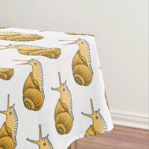 Cute yellow snail cartoon illustration tablecloth