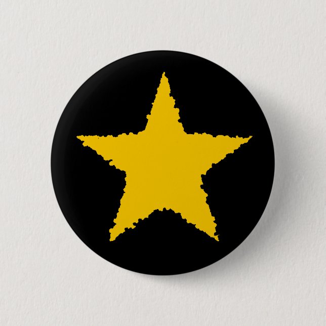 Cute yellow star 6 cm round badge (Front)