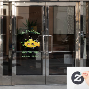 Cute yellow submarine fish cartoon illustration