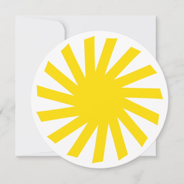 Cute yellow sun bright modern cheerful fun invitation (Front)