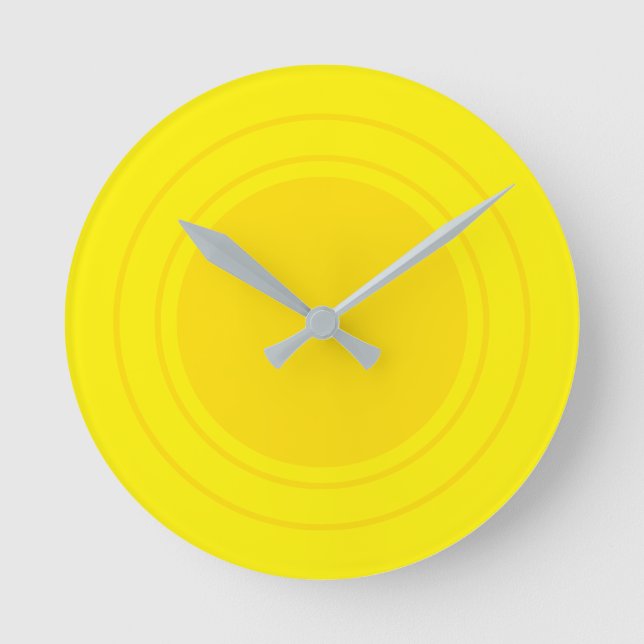 Cute yellow sun sunshine illustration modern kids round clock (Front)