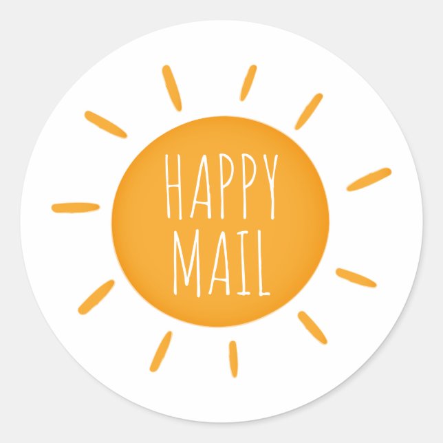 Cute Yellow Sunshine Custom Text Small Business Classic Round Sticker (Front)