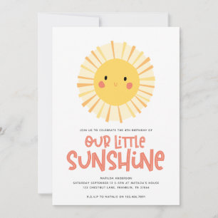 Cute yellow sunshine illustration birthday party