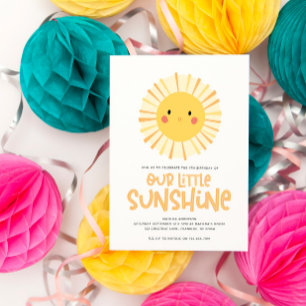 Cute yellow sunshine illustration birthday party