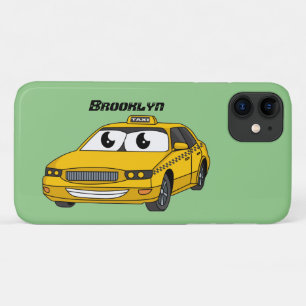 Cute yellow taxi fun cartoon illustration Case-Mate iPhone case