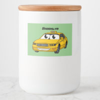 Cute yellow taxi fun cartoon illustration