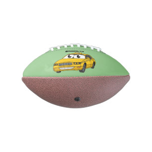 Cute yellow taxi fun cartoon illustration football