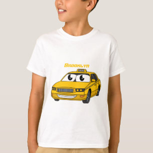 Cute yellow taxi fun cartoon illustration T-Shirt