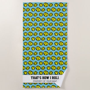 Cute yellow tennis ball pattern beach towel gift