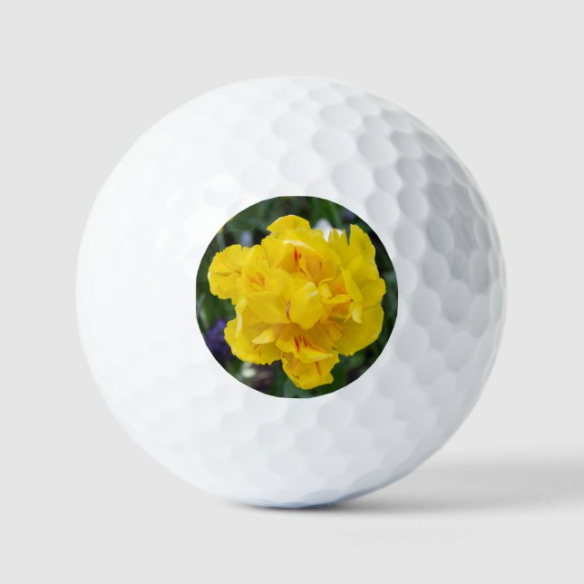 Cute yellow tulips in the garden golf balls (Front)