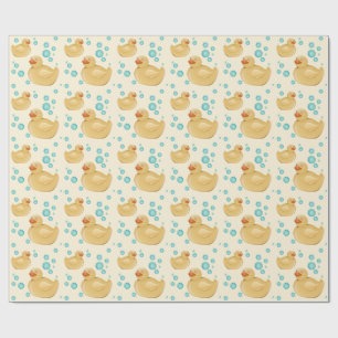 Cute Yellow Watercolor Rubber Duck Pattern Wrapping Paper