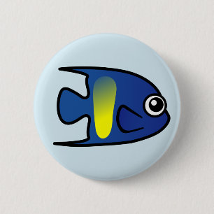 Cute Yellowbar Angelfish 6 Cm Round Badge