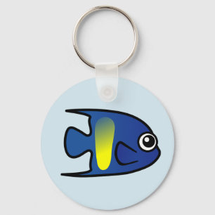 Cute Yellowbar Angelfish Key Ring