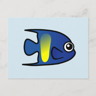 Cute Yellowbar Angelfish Postcard